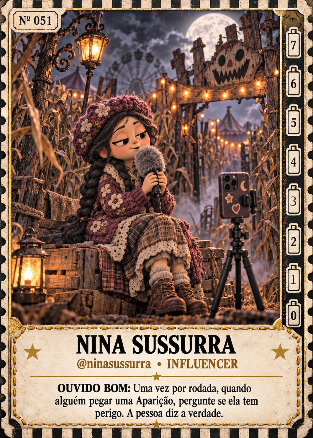 Carta Nina Sussurra, influencer do Parque Cometa