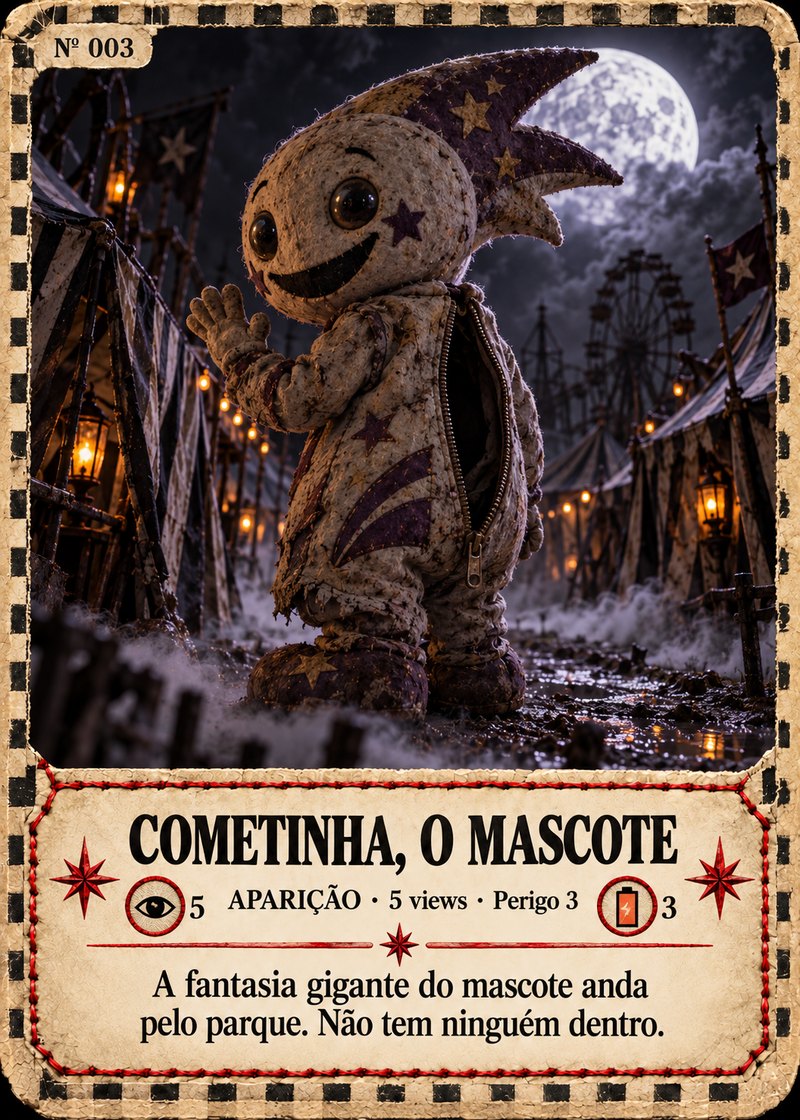 Carta Cometinha, o Mascote, aparição do parque