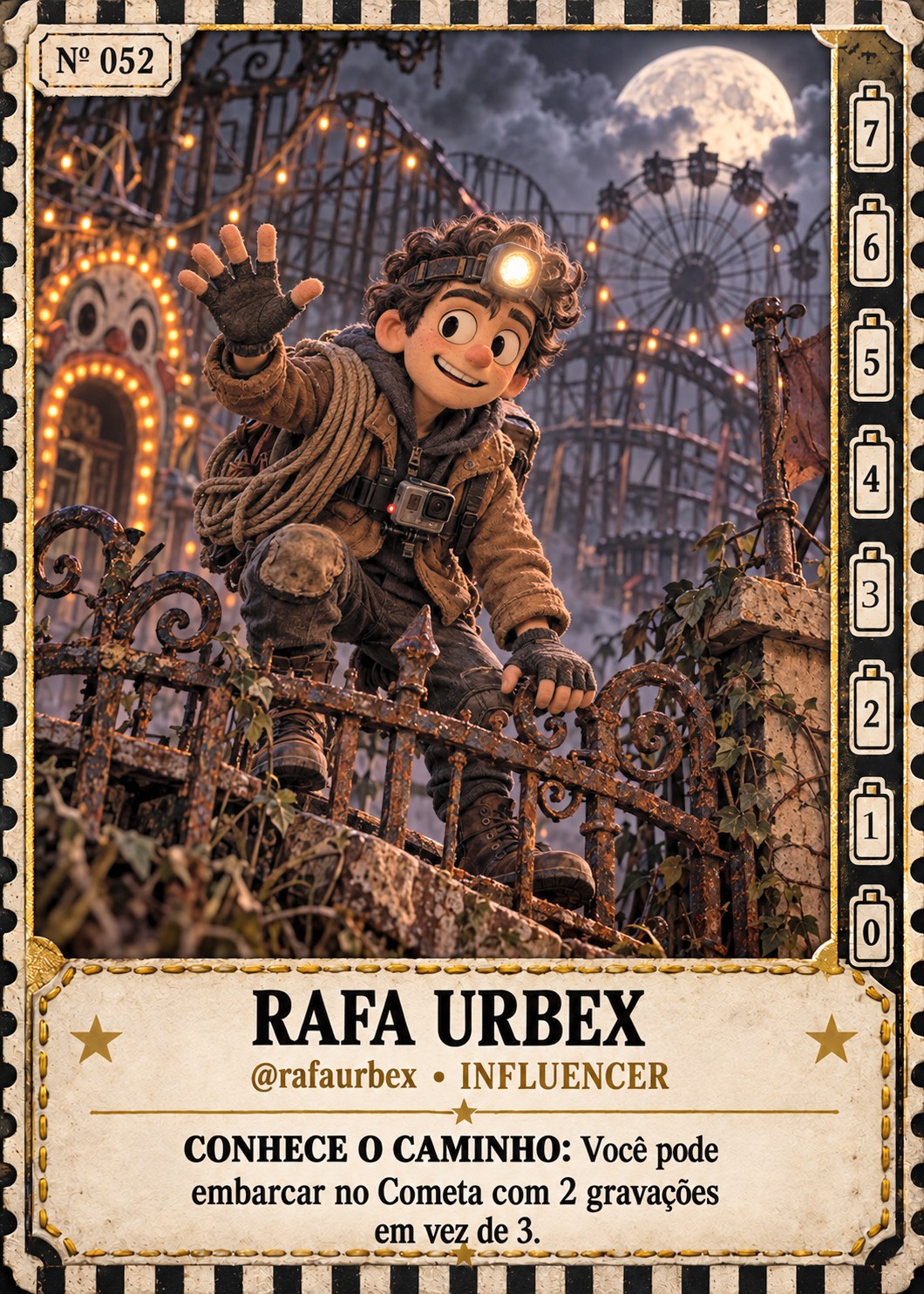 Carta Rafa Urbex, influencer do Parque Cometa