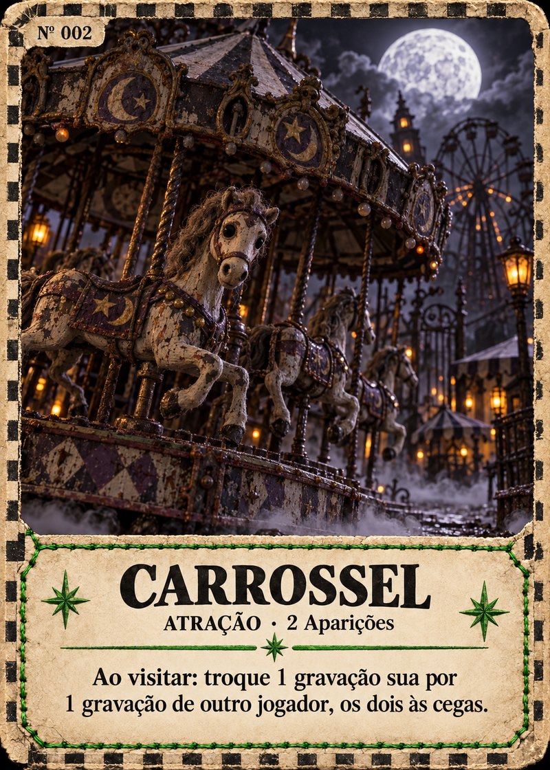 Carta Carrossel, atração ilustrada do Parque Cometa
